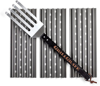 Grillgrate - 15" Grillgrate Sear Station for Pellet Grills (SS15) - 3 Grillgrate Panels + Grilling Spatula