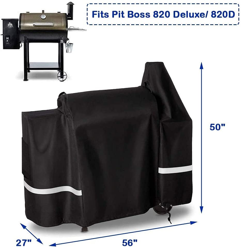 Grill Cover for Pit Boss 820 Deluxe, 820 Pro, 850 Pro Series Wood Smoker Pellet Grills Accessories, Cover for Pit Boss 820D, 820FB, 820PB, 820SP, 820SC, Heavy Duty Fabric Barbecue Grill Cover