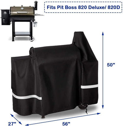 Grill Cover for Pit Boss 820 Deluxe, 820 Pro, 850 Pro Series Wood Smoker Pellet Grills Accessories, Cover for Pit Boss 820D, 820FB, 820PB, 820SP, 820SC, Heavy Duty Fabric Barbecue Grill Cover
