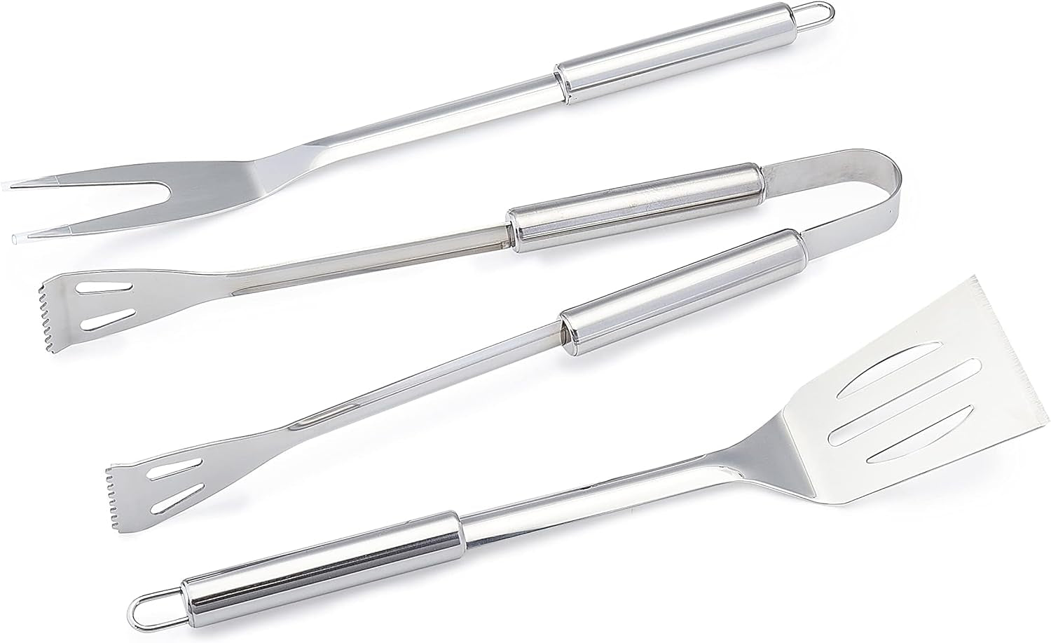 4-Piece Stainless Steel Barbeque Grilling Tool Set with Carry Bag