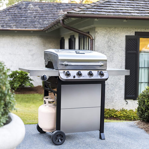 Image of Performance Series Convective 4-Burner with Side Burner Cart Propane Gas Stainless Steel Grill - 463377319