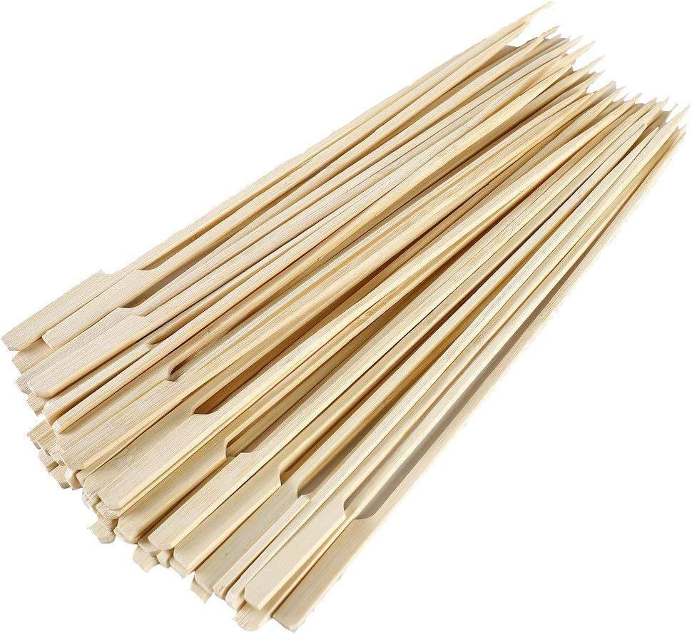 Bamboo Paddle Skewers 8" 100Pc/Bag, Kabob Skewers, BBQ Skewers for Outdoor Grilling GM1076