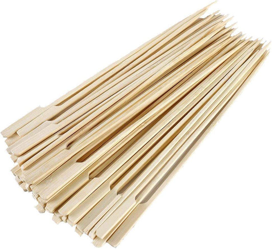 Bamboo Paddle Skewers 8" 100Pc/Bag, Kabob Skewers, BBQ Skewers for Outdoor Grilling GM1076