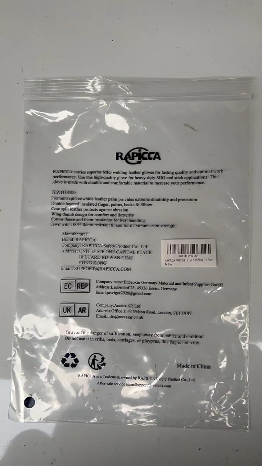 Welding Gloves Blue 16 Inches,932℉, Leather Forge/Mig/Stick Welding Gloves Heat/Fire Resistant, Mitts for Oven/Grill/Fireplace/Furnace/Stove/Pot Holder/Bbq/Animal Handling