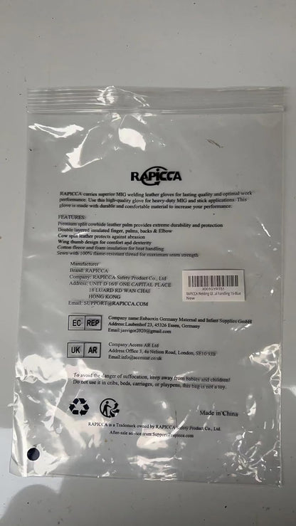 Welding Gloves Blue 16 Inches,932℉, Leather Forge/Mig/Stick Welding Gloves Heat/Fire Resistant, Mitts for Oven/Grill/Fireplace/Furnace/Stove/Pot Holder/Bbq/Animal Handling