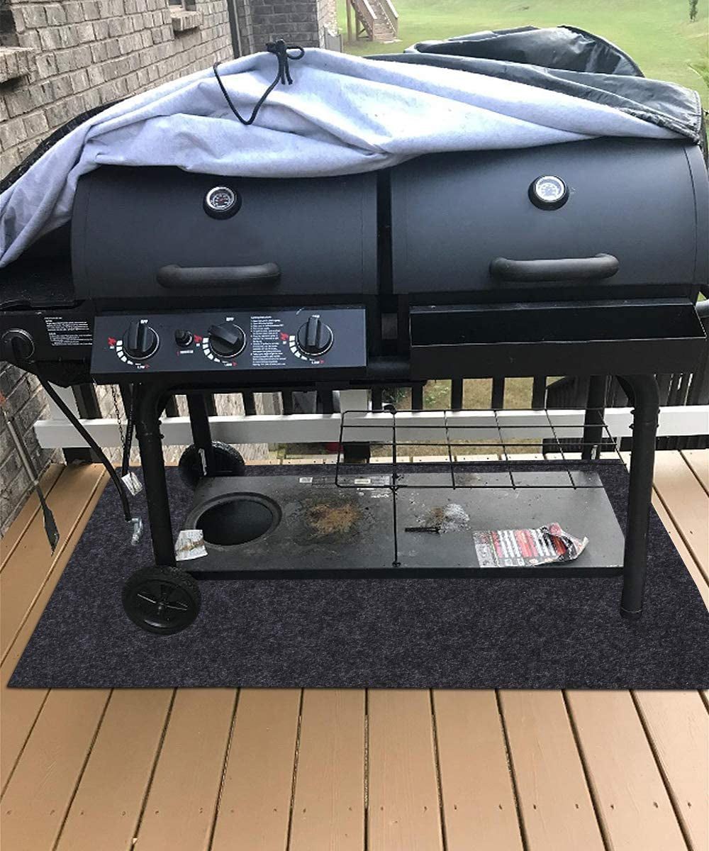 Gas Grill Mat，Premium BBQ Mat and Grill Protective Mat—Protects Decks and Patios from Grease Splashes,Absorbent Material-Contains Grill Splatter，Anti-Slip and Waterproof Backing，Washable (36" X 36")
