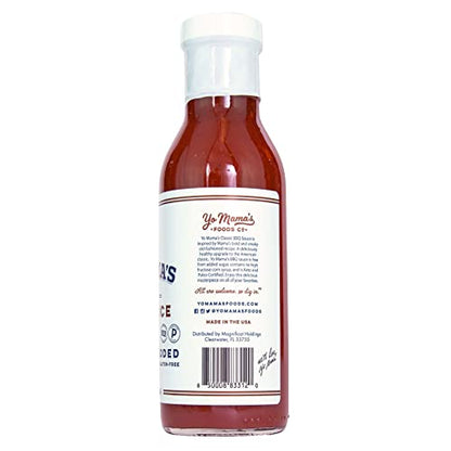 Keto Barbecue BBQ Sauce by Yo Mama's Foods – (Pack of 2) - Vegan, No Sugar Added, Low Carb, Low Sodium, Gluten Free, Paleo, and Made with Whole Non-GMO Tomatoes!