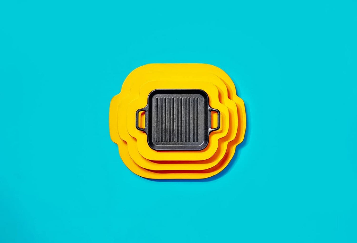 BOLD 12 Inch Seasoned Cast Iron Grill Pan with Loop Handles; Design-Forward Cookware