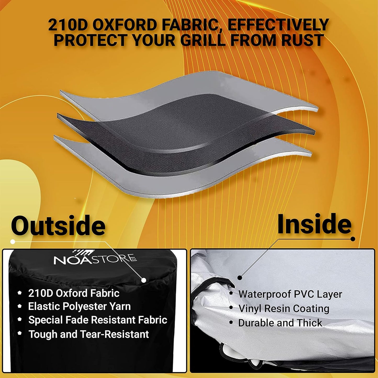 BBQ Grill Cover | 15 Inches | 210D Gas Grill Covers Heavy Duty Waterproof Used as Smoker Cover, Gas Stove Cover, Griddle Cover, Kettle Grill Cover and BBQ Cover