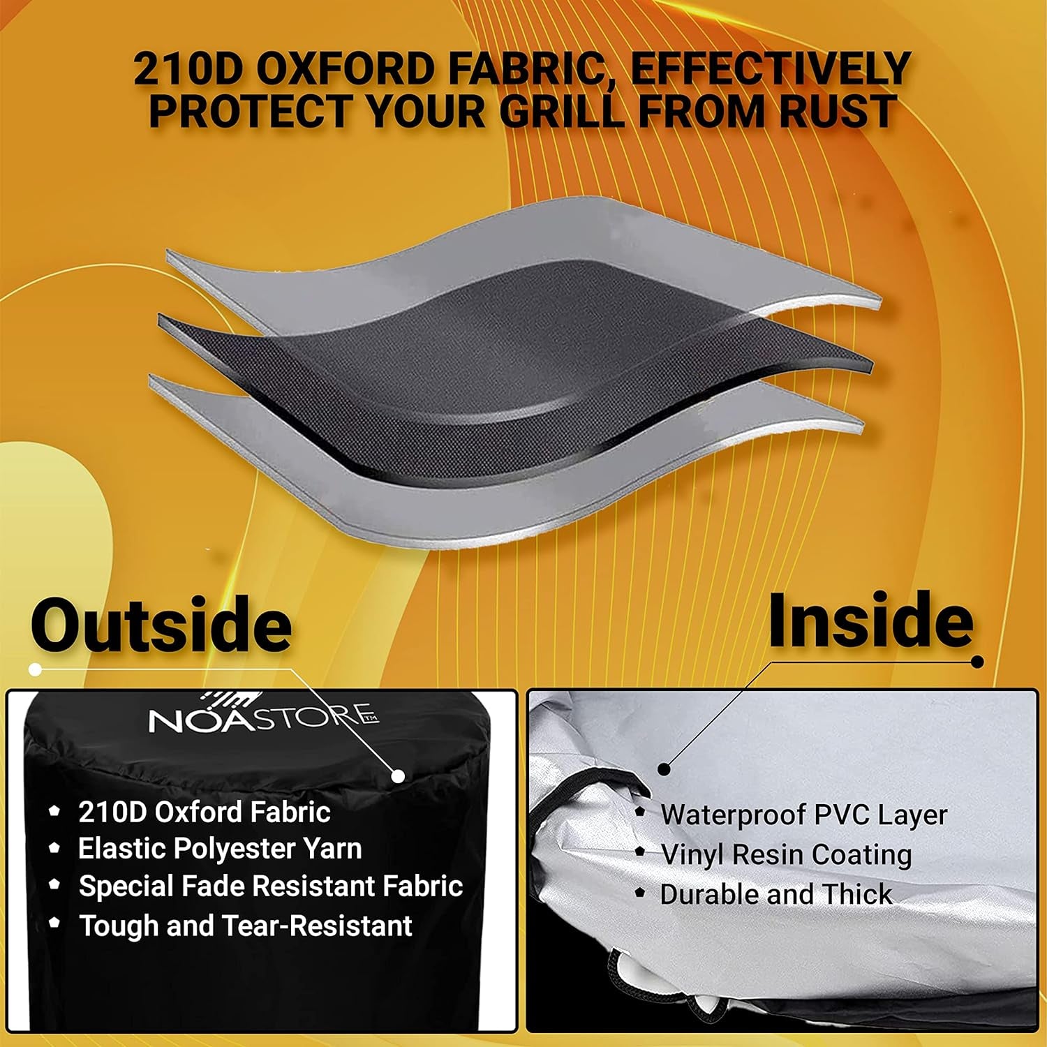 BBQ Grill Cover | 15 Inches | 210D Gas Grill Covers Heavy Duty Waterproof Used as Smoker Cover, Gas Stove Cover, Griddle Cover, Kettle Grill Cover and BBQ Cover