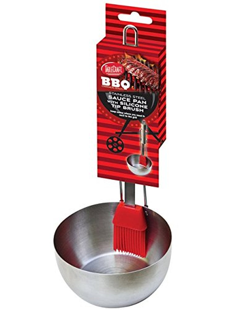 Tablecraft Products BBQPBR BBQ Brush with Stainless Steel Sauce Pan