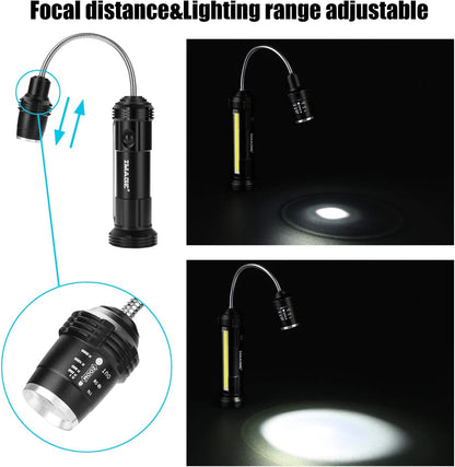 Grill Lights Magnetic BBQ Grill Light with Ultra-Bright LED Lights and 3W Side Light, 360 Degrees Flexible Gooseneck Adjustable BBQ Grill Lights for Any Gas Charcoal Electric Grill 2 Packs