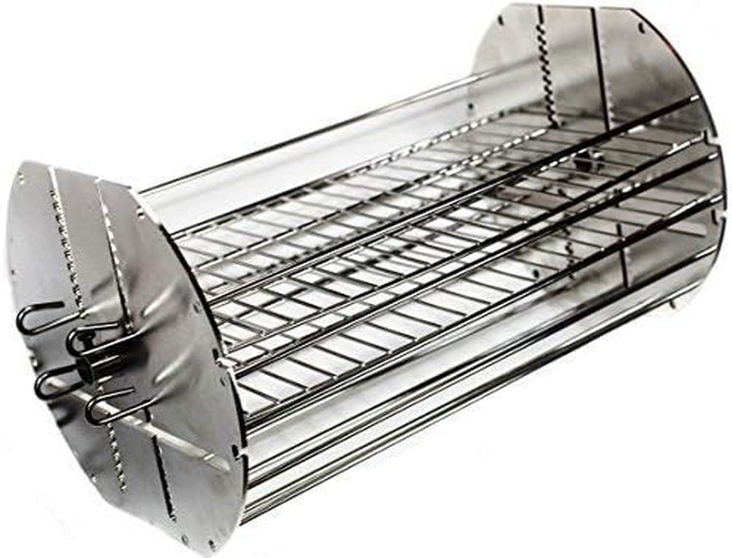 Onegrill Performer Series Universal Fit Grill Rotisserie Spit Rod Basket; Stainless Steel Tumble & Flat Basket in One.(Fits 1/2 Inch Hexagon & 3/8 Inch Square Spits)