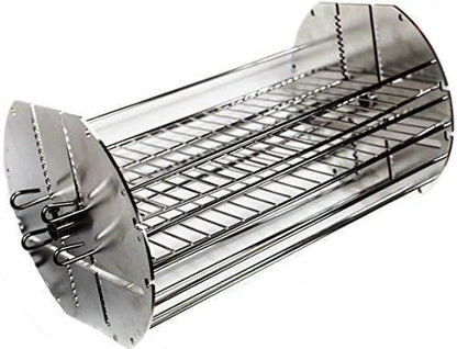 Onegrill Performer Series Universal Fit Grill Rotisserie Spit Rod Basket; Stainless Steel Tumble & Flat Basket in One.(Fits 1/2 Inch Hexagon & 3/8 Inch Square Spits)