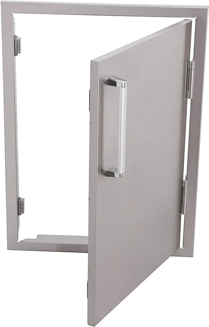 Bonfire Outdoor Kitchen BBQ Access Door,17 X24 Inch,304 Stainless Steel Single Vertical Door for Grilling Station or BBQ Island,Silver,17X24″ Vertical,None