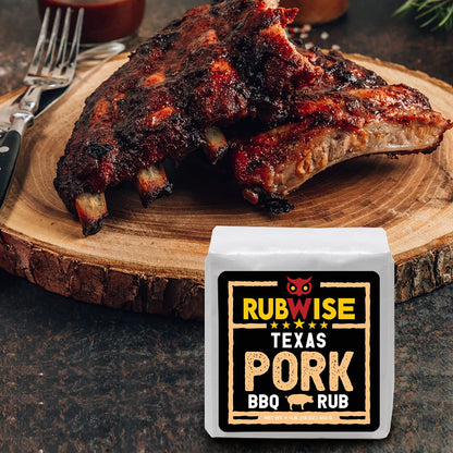 Texas Style Brisket Rub & Pork Rub by Rubwise | BBQ Rub & Spices for Smoking & Grilling | Dry Rubs | Great on Brisket, Steaks, Ribs, Burgers, Chops, Pork Butt, Tenderloin & More (1Lb Each)