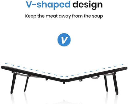 Roasting Rack for Roasting Pan,Baking Rack for Cooking, Roasting, Cooling and Grilling,V Shape Non-Stick Wire Rack,10×8" Black