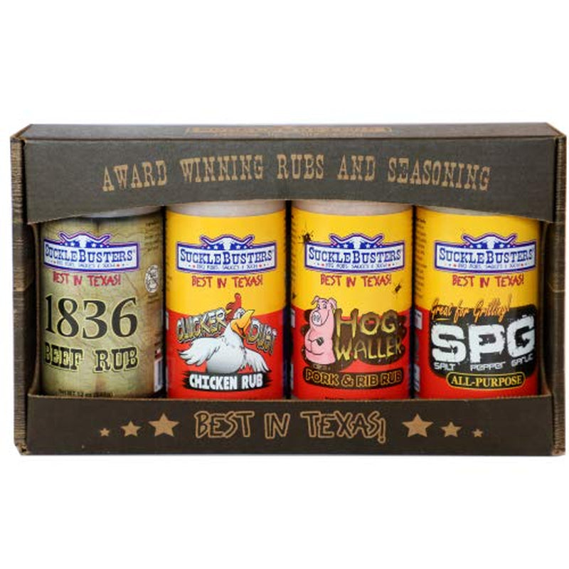 Sucklebusters BBQ Rub Gift Box - 4 Large Jars