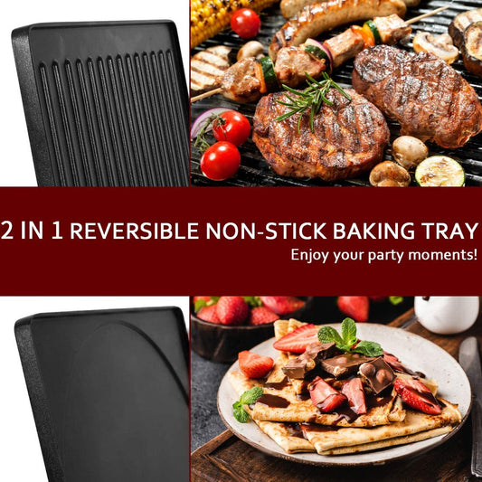 Raclette Grill Electric Grill Table Portable 2 in 1 Korean BBQ Grill Indoor & Cheese Raclette, Reversible Non-Stick Plate, Crepe Maker with Adjustable Temperature Control and 8 Paddles