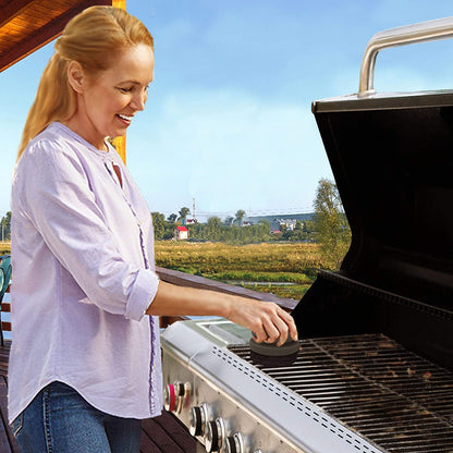 Grill Cleaning Brush - Bristle Free BBQ Cleaner with Heavy Duty Scrubber Pad, Safe Cast Iron and Griddle Scraper Pads, Ideal Accessories for Charcoal and Gas Grills - 2 Pack