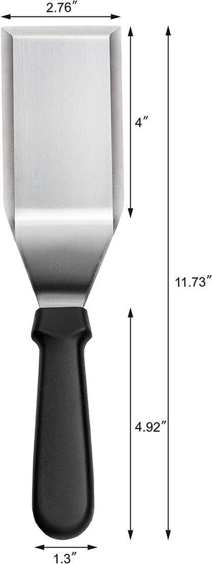 New Star Foodservice 36152 Plastic Handle Heavy Duty Hamburger Turner/Spatula with Cutting Edge, 11.5-Inch, Black