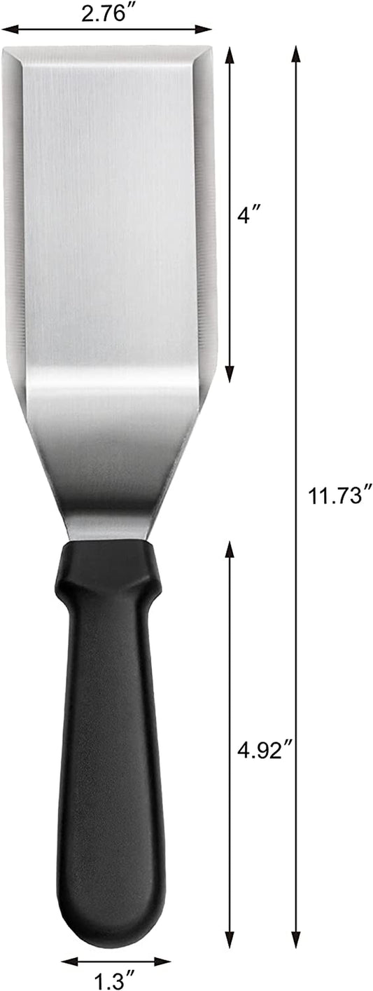 New Star Foodservice 36152 Plastic Handle Heavy Duty Hamburger Turner/Spatula with Cutting Edge, 11.5-Inch, Black