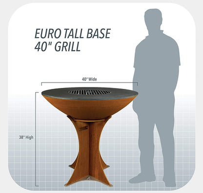 Classic 40" Grill with Euro Base Home Chef Max Bundle with 10 Grilling Accessories.