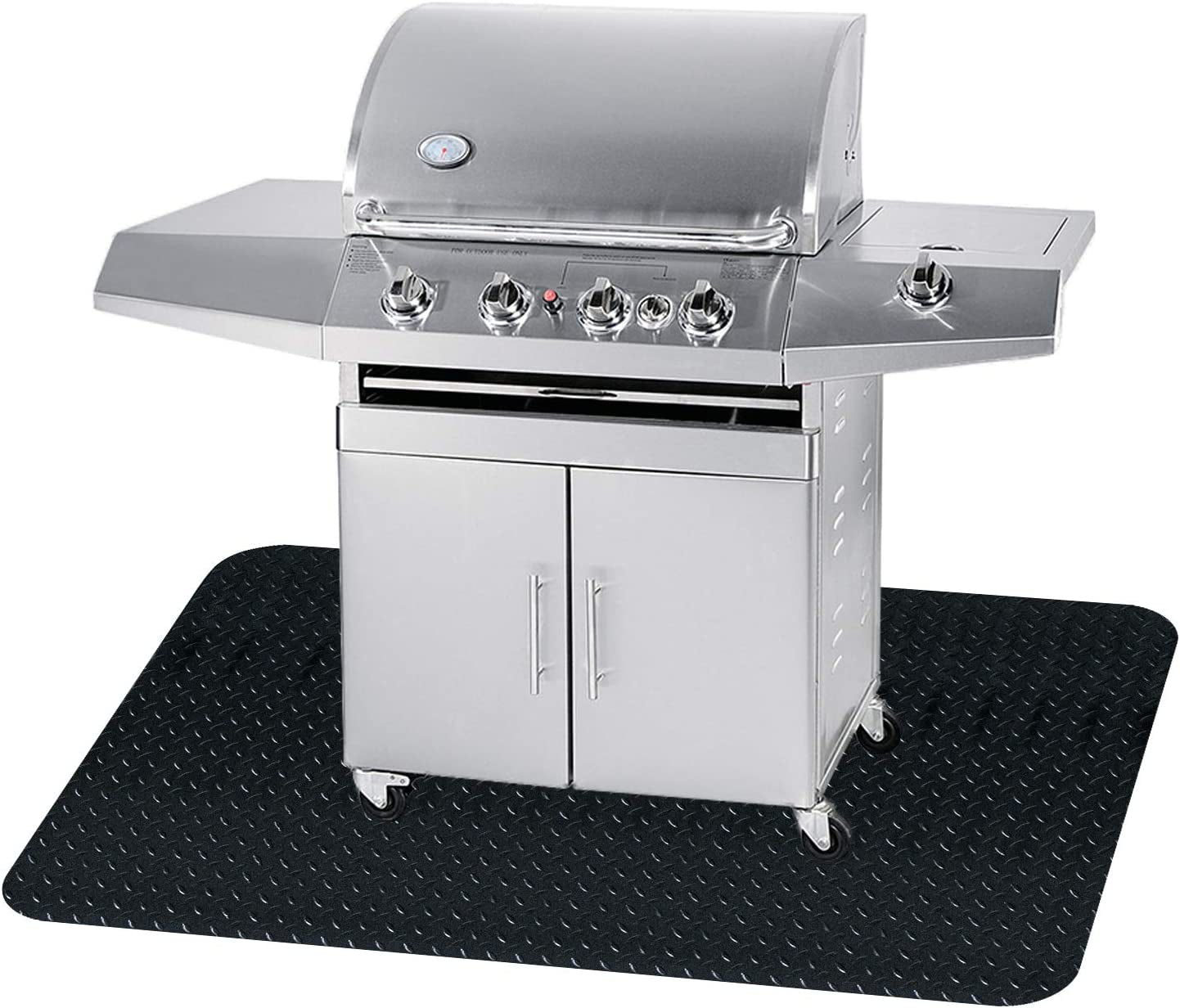 48 X 36 Inches Grill Mat Grill and Garage Protective Mat, Protects Decks and Patios from Grease Splashes, PVC Flame Retardant Material