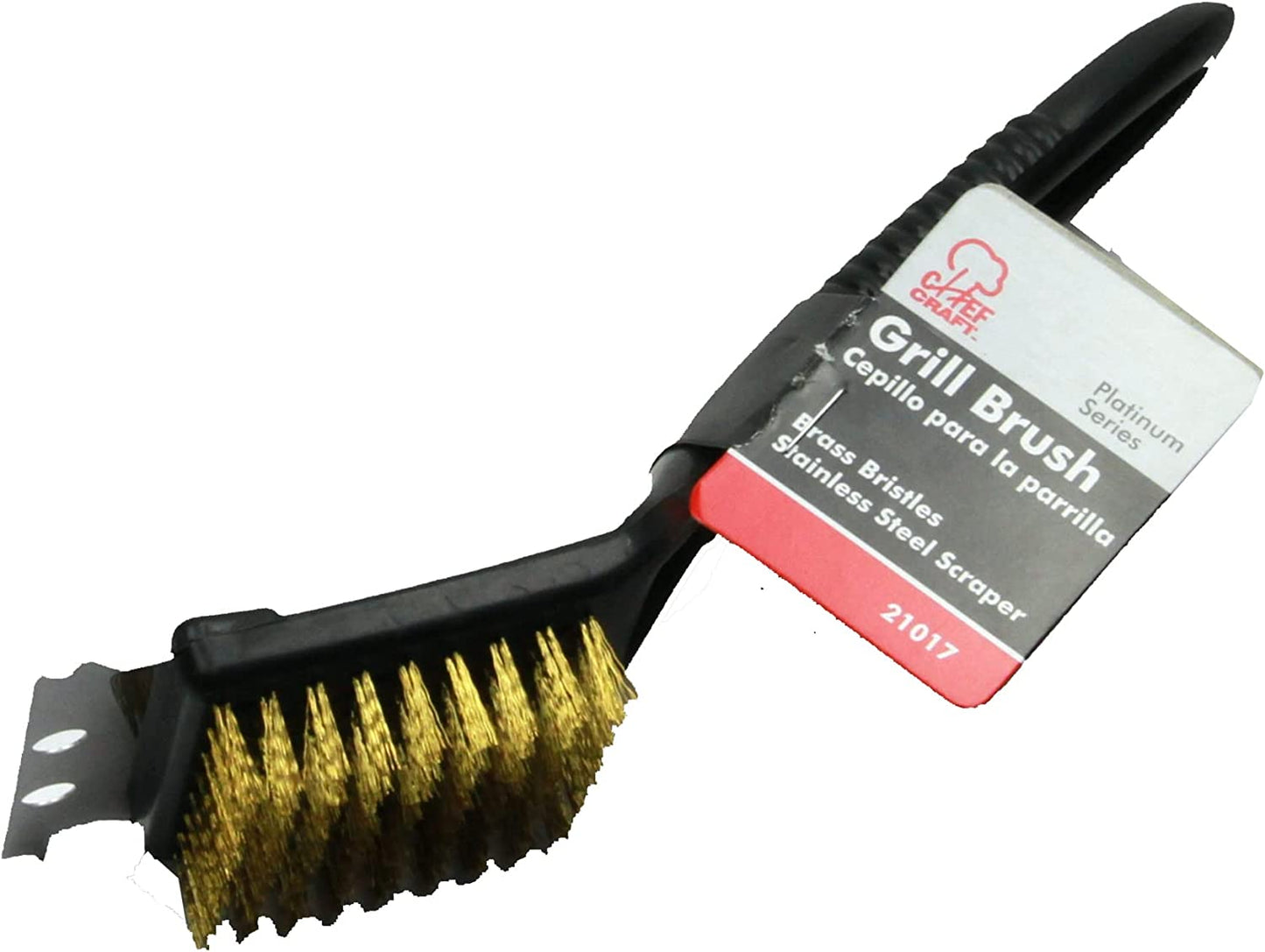 Select Plastic Handle Short Grill Brush, 9 Inches in Length, Black