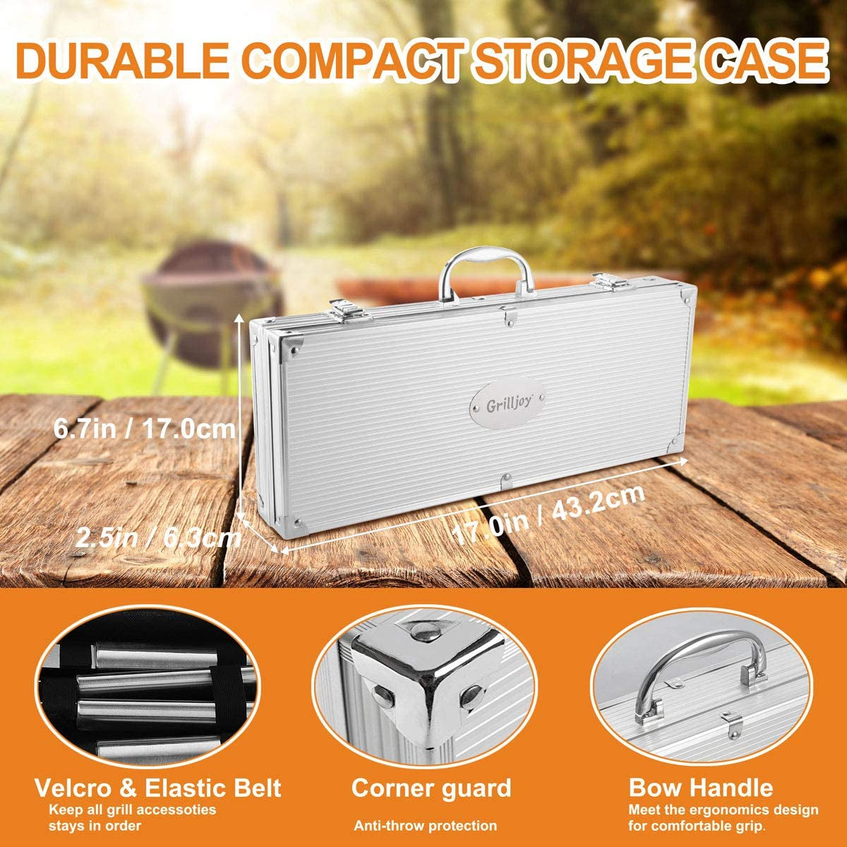 20PCS Heavy Duty BBQ Grill Tools Set - Extra Thick Stainless Steel Spatula, Fork& Tongs. Complete Barbecue Accessories Kit in Aluminum Storage Case - Perfect Grill Gifts for Men