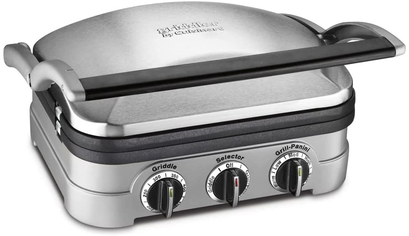 Panini Press, Stainless Steel Griddler, Sandwich Maker & More, 5-IN-1, GR-4NP1
