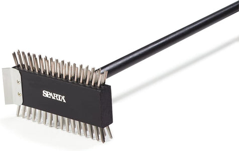 4029000 Stainless Steel Grill Brush, Grill Scraper with Metal Bristles, 30.5 Inches, Black