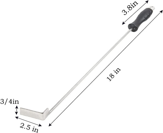 18 Inch BBQ Ash Tool for Kamado Joe Charcoal Smoker Big Green Egg Wood Burning Stove Ash Rake Grilling Poker Accessories Charcoal Garden Tools Grill Cleaning Tools