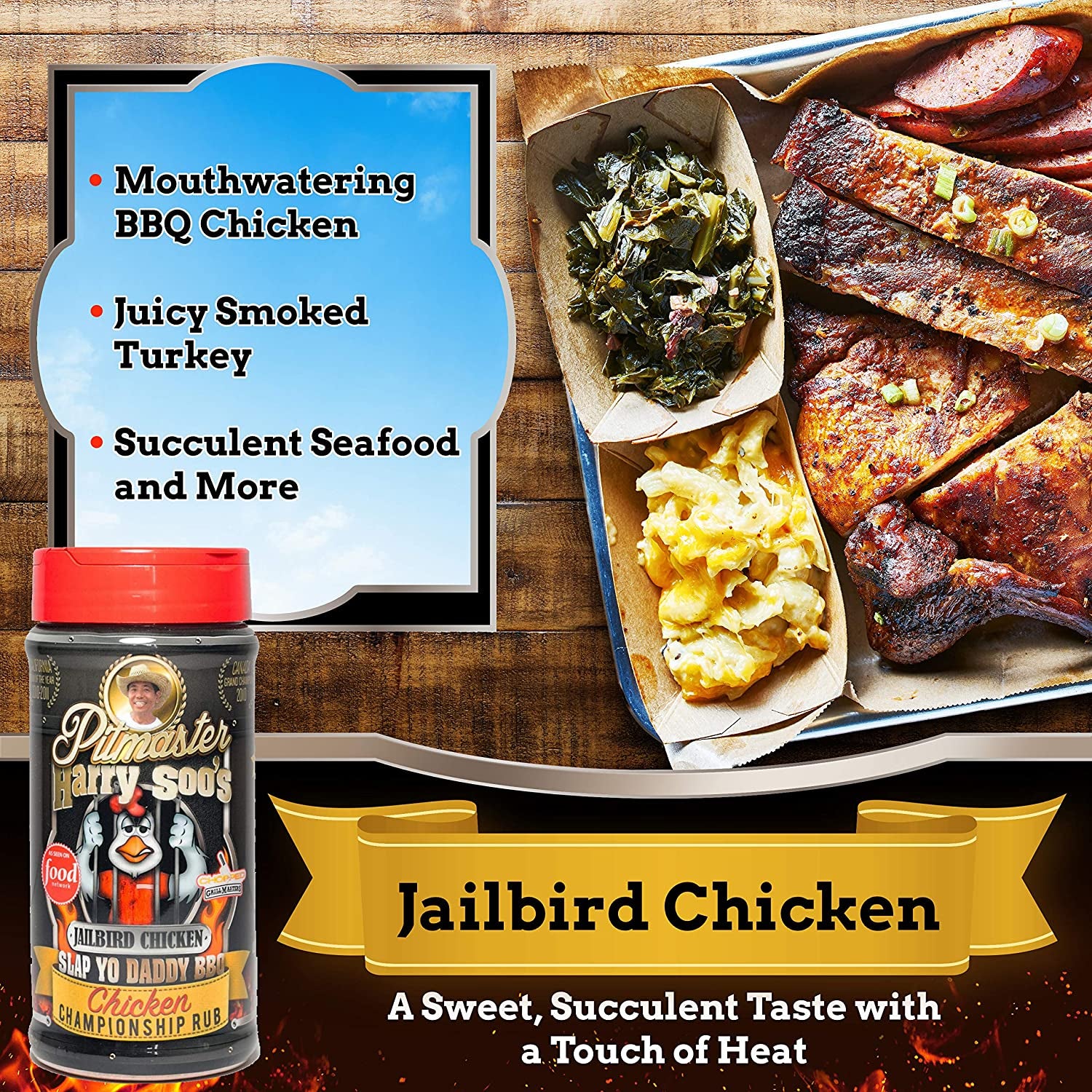 Slap Yo Daddy BBQ Jailbird Chicken and Flavor Bomb Umami (3 Rubs) 12Oz Bundle