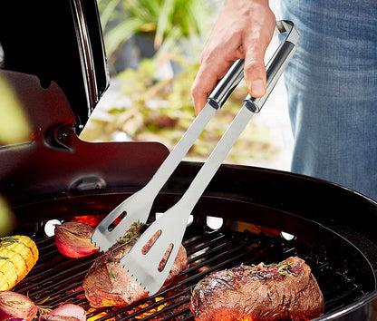 Stainless Steel BBQ Grill Tool Kit 20 PCS + Carrying Bag Set : Tong, Basting Brush, Spatula, Cleaning Brush, Meat Fork, 7 Skewers, 8 Corn Holders for Picnic Camping Cooking Grilling
