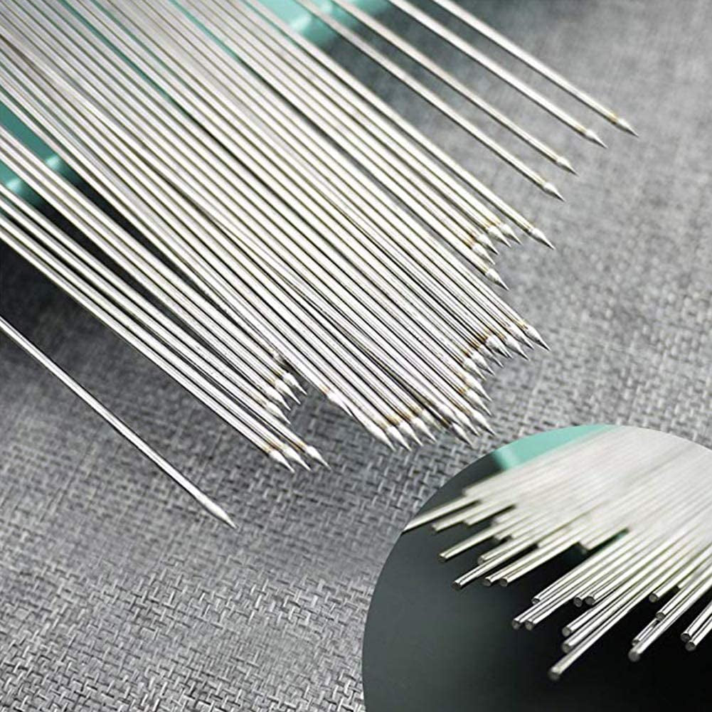 Bigotters Barbecue Skewers, 100PCS Skewers for Grilling Stainless Steel Skewers BBQ Needle Sticks Metal Skewers for Meat Shrimp Chicken Vegetable Outdoor Cooking