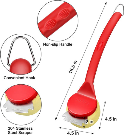 Grill Brush and Scraper Bristle Free - BBQ Grill Brush Bristle Free for Outdoor Grill,Grill Steam Cleaner Brush,Unique Nique V-Shaped Bristle Free Grill Brush for Gas/Porcelain Coated Grates