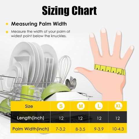 Image of Rubber Cleaning Gloves 3 or 6 Pairs for Household,Reuseable Dishwashing Gloves for Kitchen.