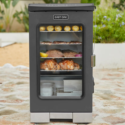 30" Digital Electric Smoker with Glass Door and Extra Long Constant Smoking, 725 Sq Inches, 4 Detachable Racks Outdoor Smokers for Party, Home BBQ, Backyard