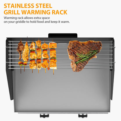 22 Inch Griddle Wind Guard/Wind Screen and Griddle Warming Rack for Blackstone 22 Inch Griddle, Griddle Accessories Kit for Blackstone (For 22")