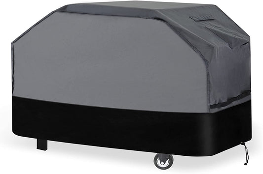 Waykea Heavy Duty Grill Cover 65 Inch, 600D Oxford Waterproof UV & Fade Resistant BBQ Cover for Weber Char-Broil Dyna Glo Nexgrill Charcoal Gas Grill (65”W X 26”D X 45”H, Gray/Black)