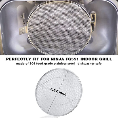 Stainless Steel Splatter Shield for FG551 Foodi, Accessories for Reusable Foodi Smart XL 6-In-1 Indoor Grill, Foodi Smart XL Accessories, Foodi Grill Air Fryer Accessories, Dishwasher Safe