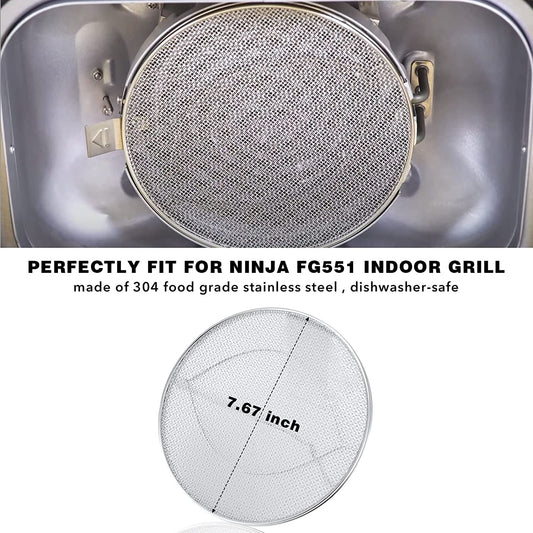 Stainless Steel Splatter Shield for FG551 Foodi, Accessories for Reusable Foodi Smart XL 6-In-1 Indoor Grill, Foodi Smart XL Accessories, Foodi Grill Air Fryer Accessories, Dishwasher Safe