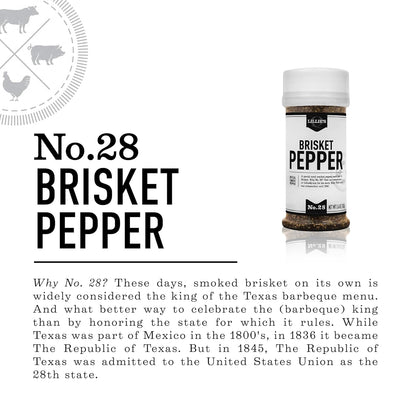 Lillie’S Q - Brisket Pepper BBQ Rub, Cracked Pepper BBQ Rub, Traditional Texas-Style Brisket Barbeque Rub, Large Pepper Grind Size, Perfect Barbeque Seasoning for Brisket, Beef, & Lamb (3.6 Oz)
