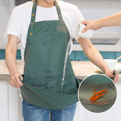 Art Aprons for Painting Pottery Ceramics, Mens Women Kitchen Cooking Aprons Waterproof Green