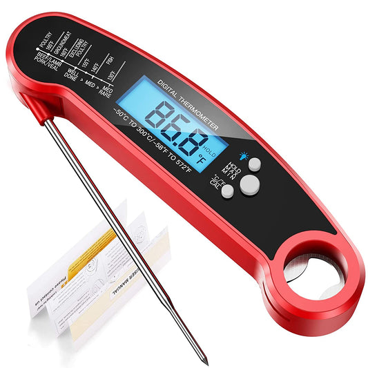 Digital Meat Thermometer for Cooking and Grilling, 2S Instant Read & High Accuracy & IP67 Waterproof, for Kitchen Food Candy