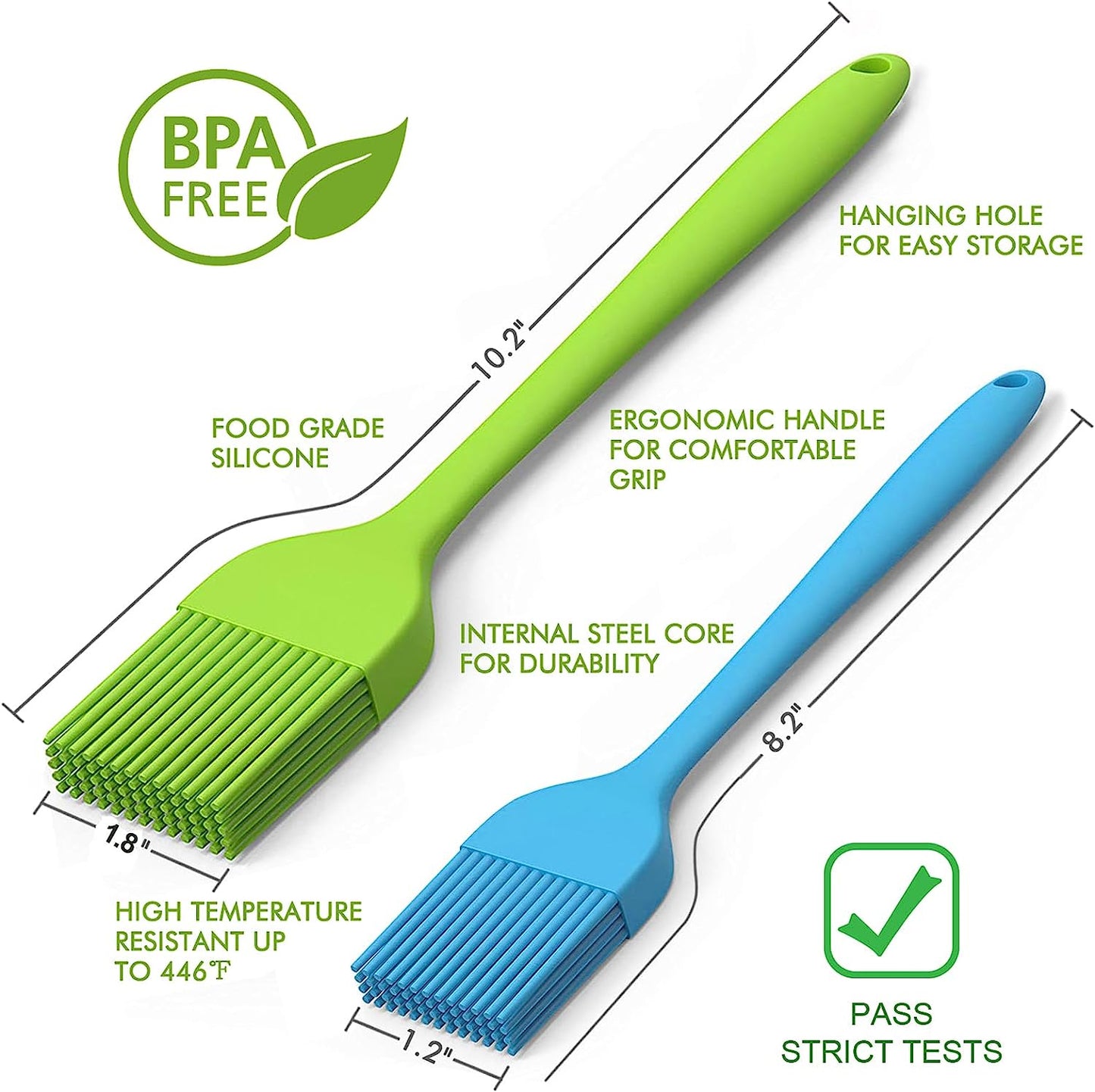 Silicone Basting Pastry Brush - Cooking Brush for Oil Sauce Butter Marinades, Food Brushes for BBQ Grill Kitchen Baking, Baster Brushes Baste Pastries Cakes Meat Desserts, Food Grade, Dishwasher Safe