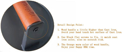 Burger Press 7.08" round & 8.3‘’X4.3”Rectangle Heavy-Duty Cast Iron Smash Meat Steak with Wood Handle for Blackstone Camp Chef Pitboss Weber Treager Griddle Grills (Round & Rectangle)