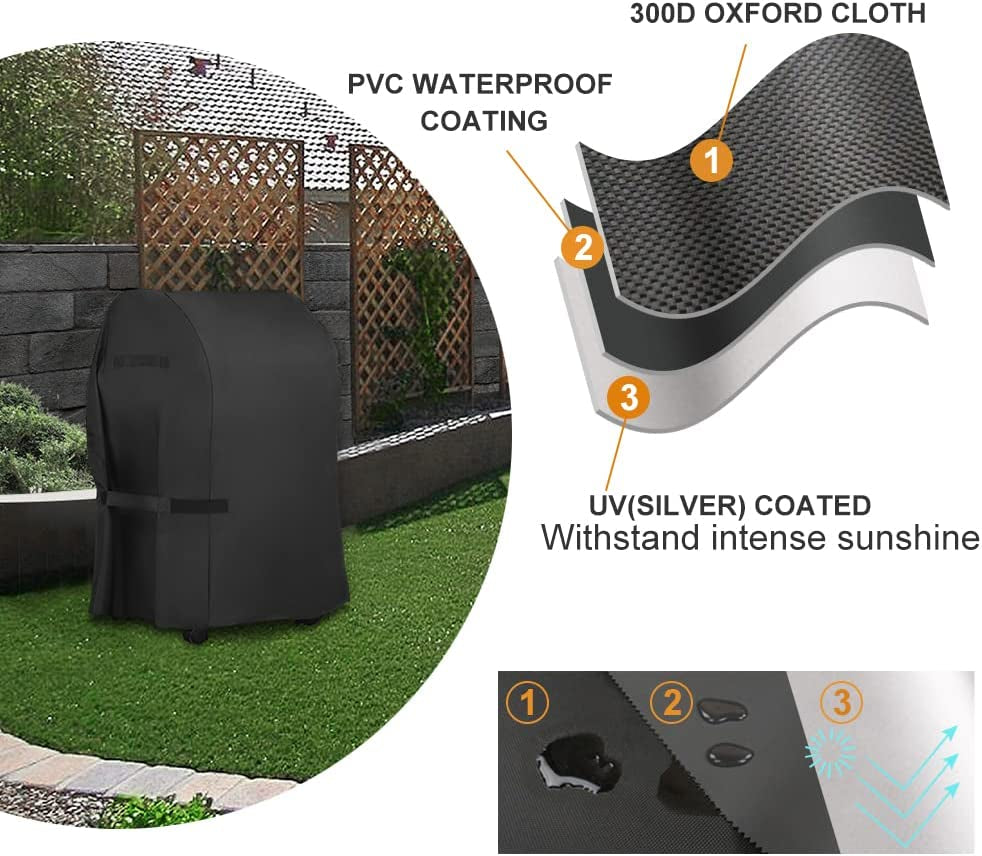 LBTING Grill Cover, 40-Inch Heavy Duty 300D Oxford Waterproof Windproof UV Resistant BBQ Gas Grill Cover for Outdoor Barbecue Fit Most Brands Weber, Brinkmann, Char Broil, Holland
