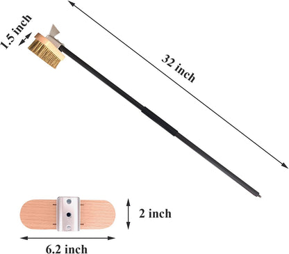 Pizza Oven Cleaning Brush Bolder and Thicker Brass Bristles with Metal Scraper